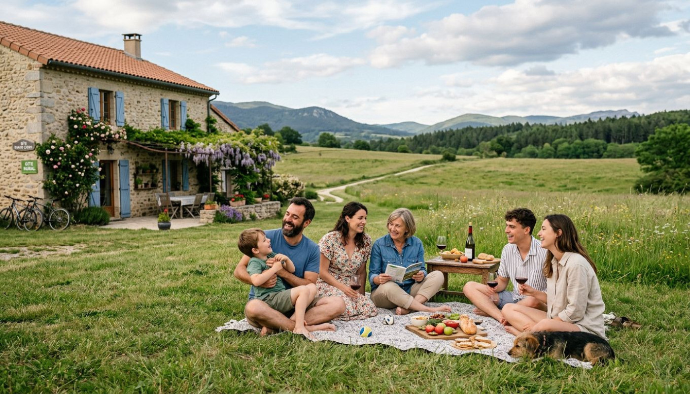 Comment les grands espaces favorisent-ils les liens lors des séjours en gîte ?